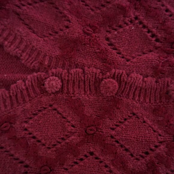 Vintage Attitudes by Renee Burgundy Knit Button Sweater Vest Cottagecore M - Picture 10 of 11